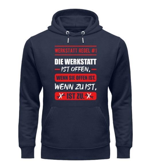 Die Werkstatt ist offen oder zu Hoodie