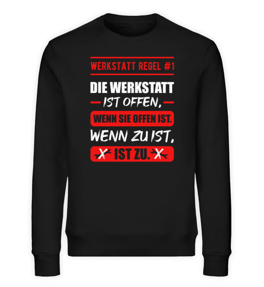 Die Werkstatt ist offen oder zu Sweater