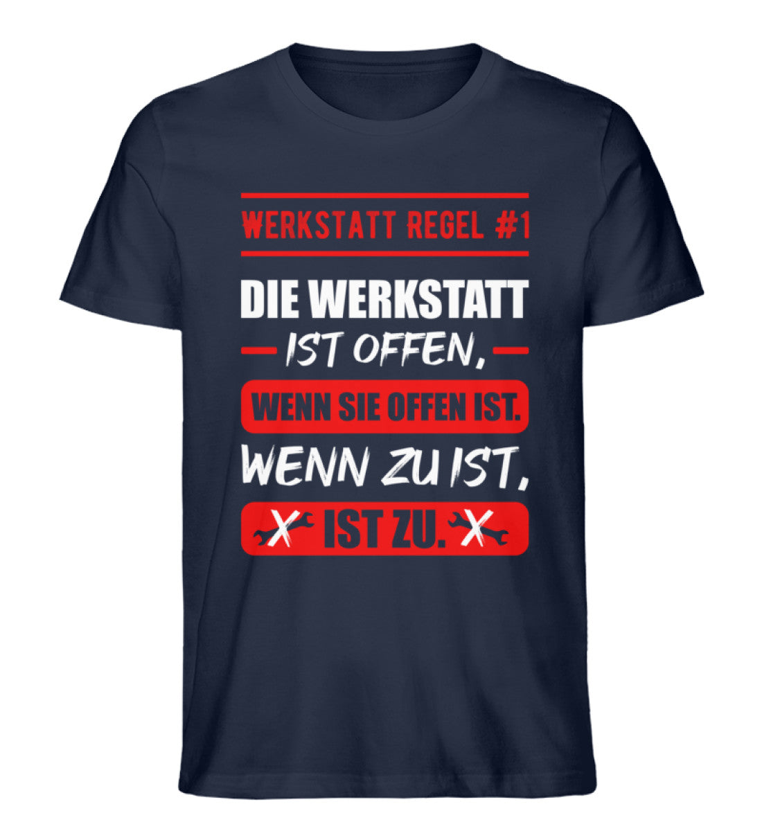 Die Werkstatt ist offen oder zu Shirt